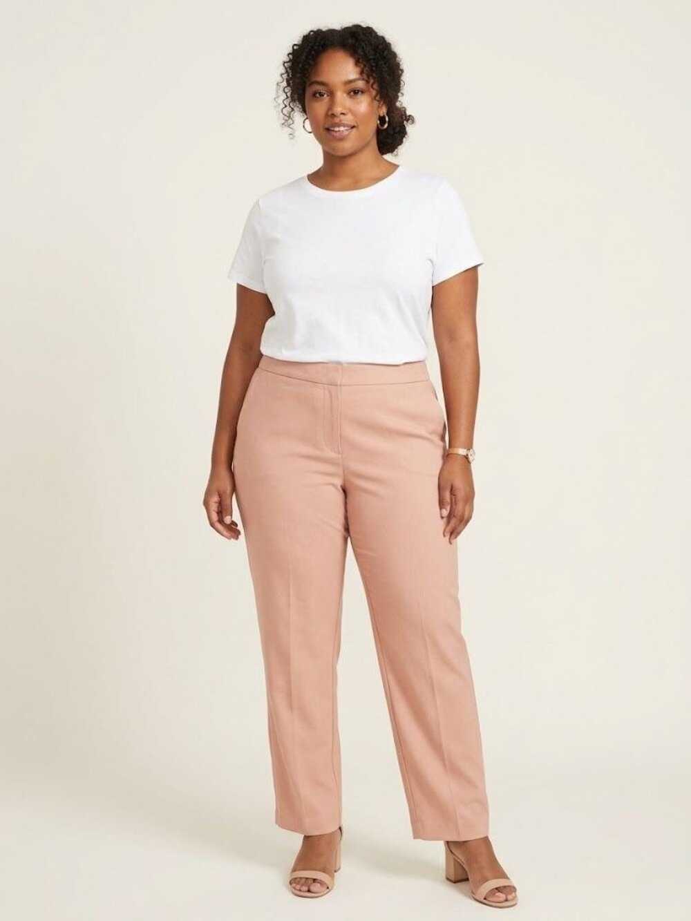 Banana Republic Hayden Womens Pants Size 8 Blush Pink Stretch Straight Leg